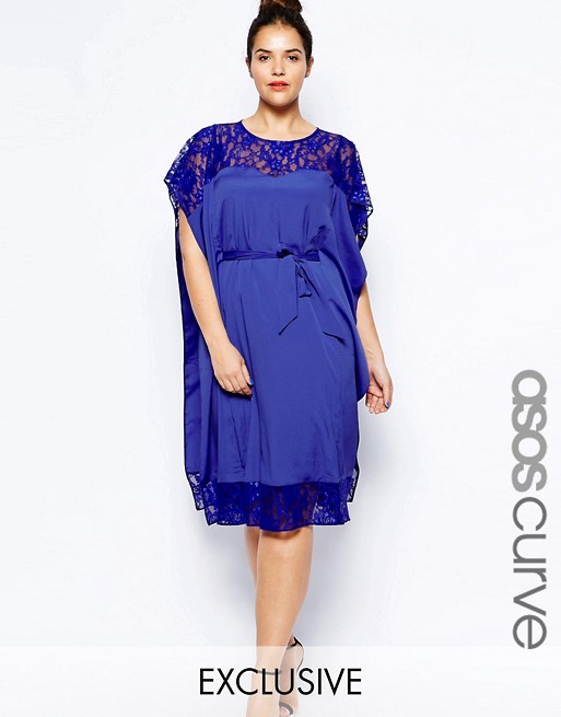 ASOS Curve | ASOS CURVE - Exklusives Kimono-Kleid mit Spitze