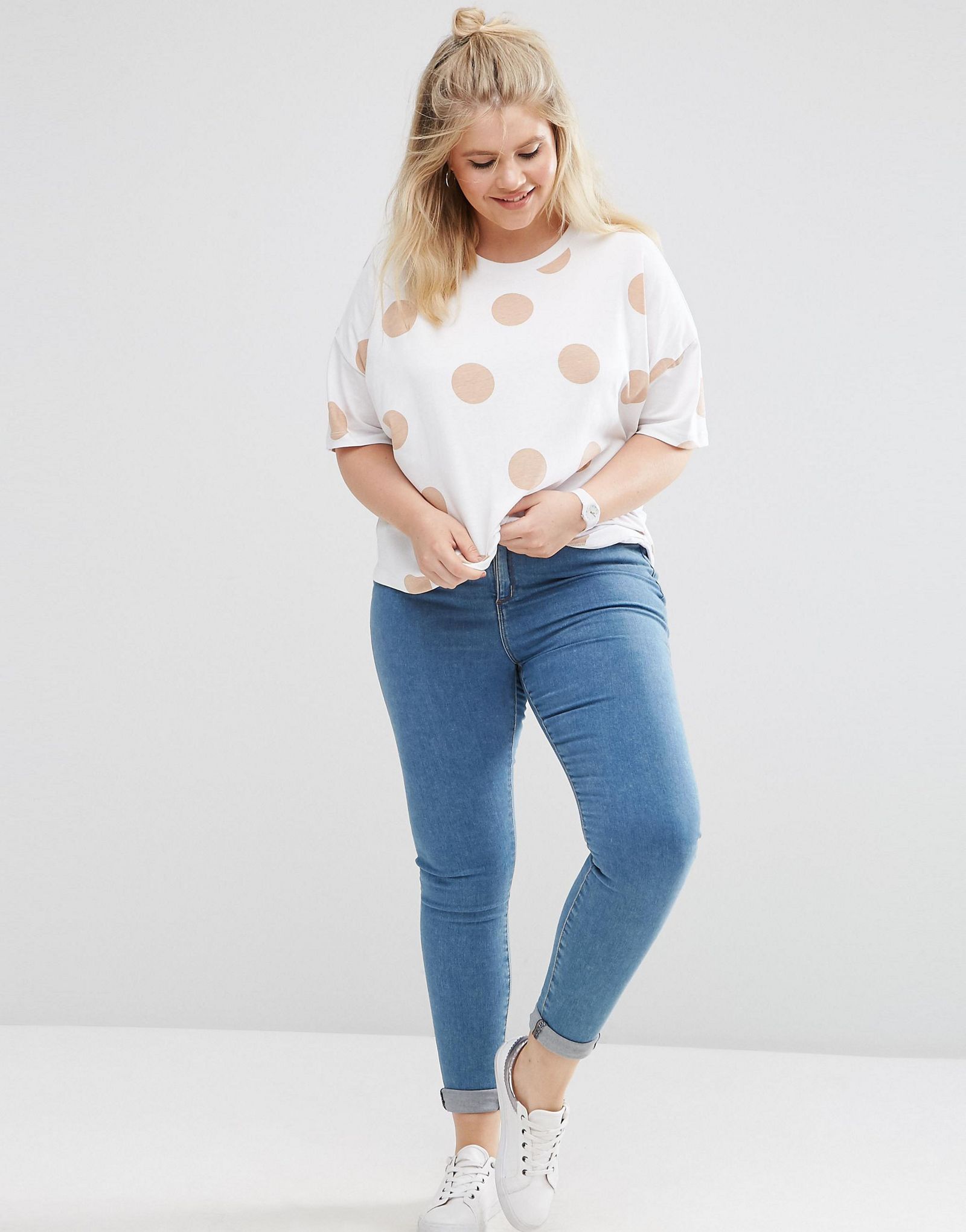 ASOS CURVE Oversized T-Shirt with Spot Print 2 Pack