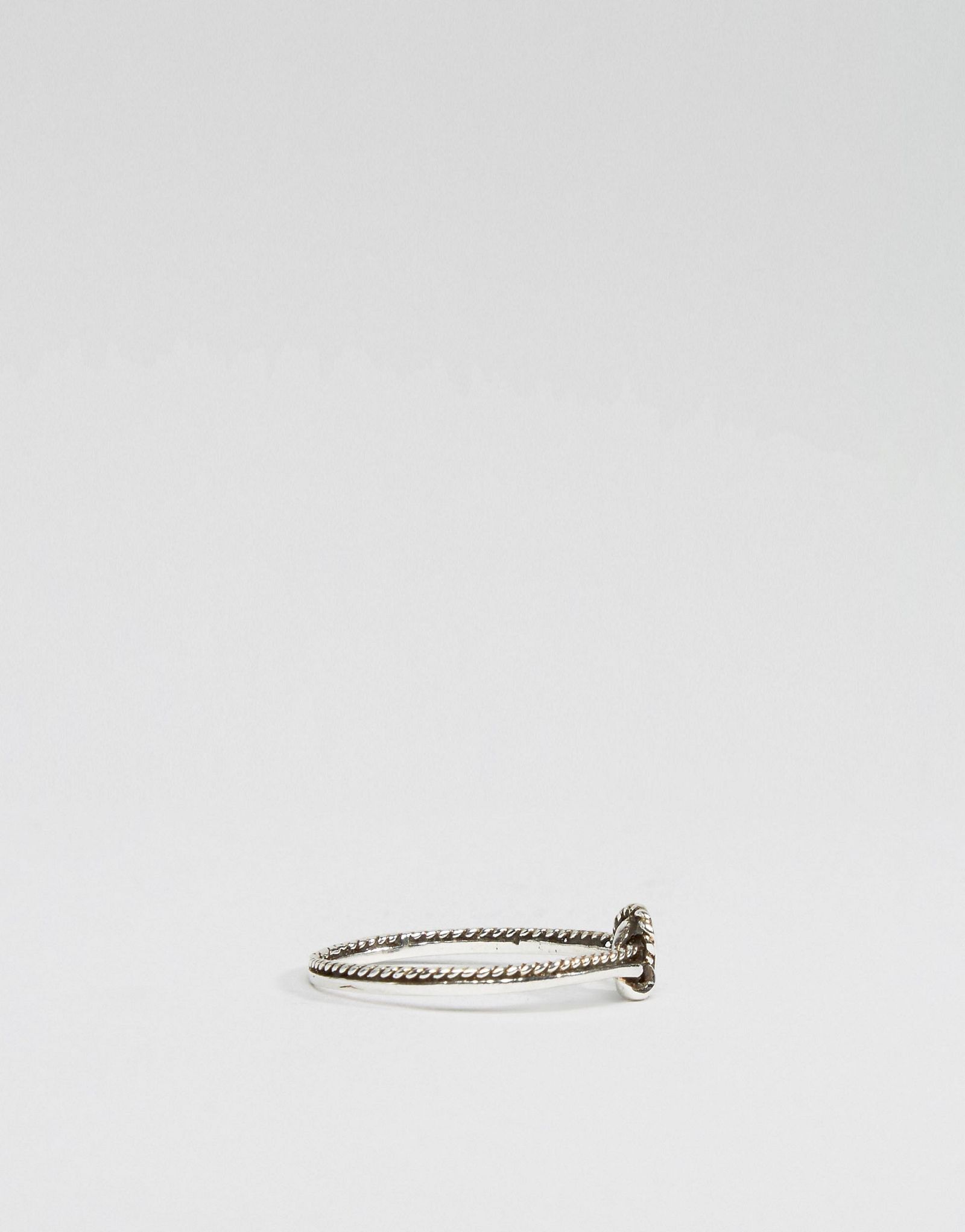 ASOS CURVE Sterling Silver Knot Chain Ring