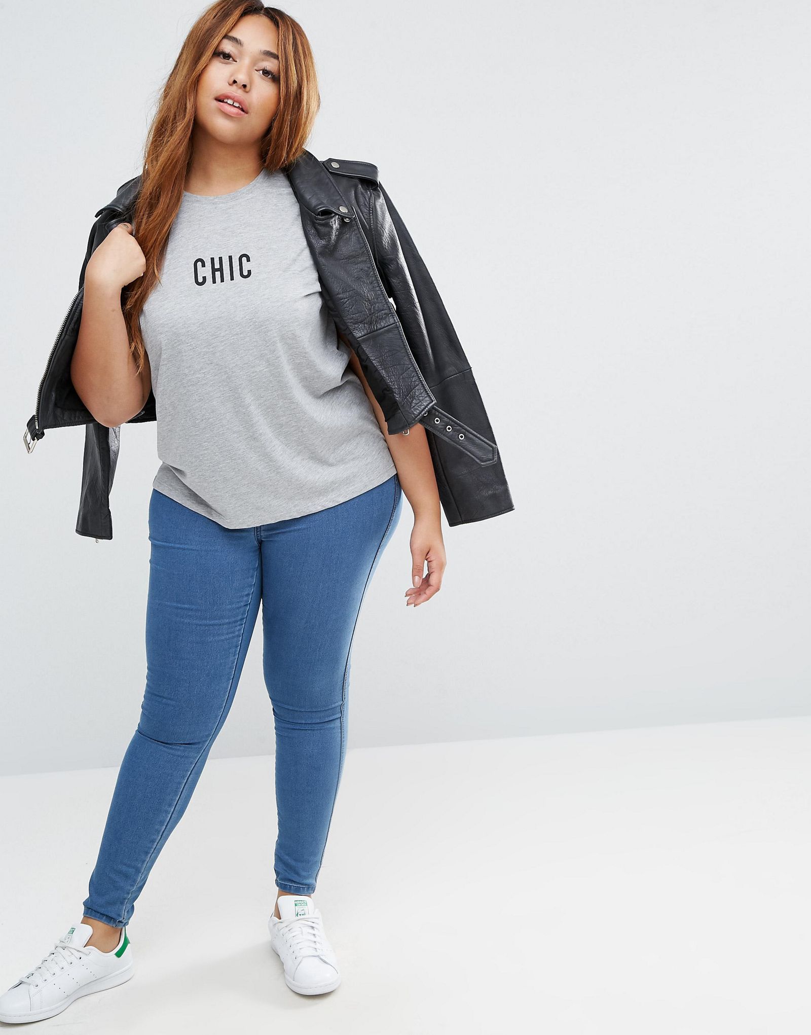 ASOS CURVE T-Shirt with CHIC Print