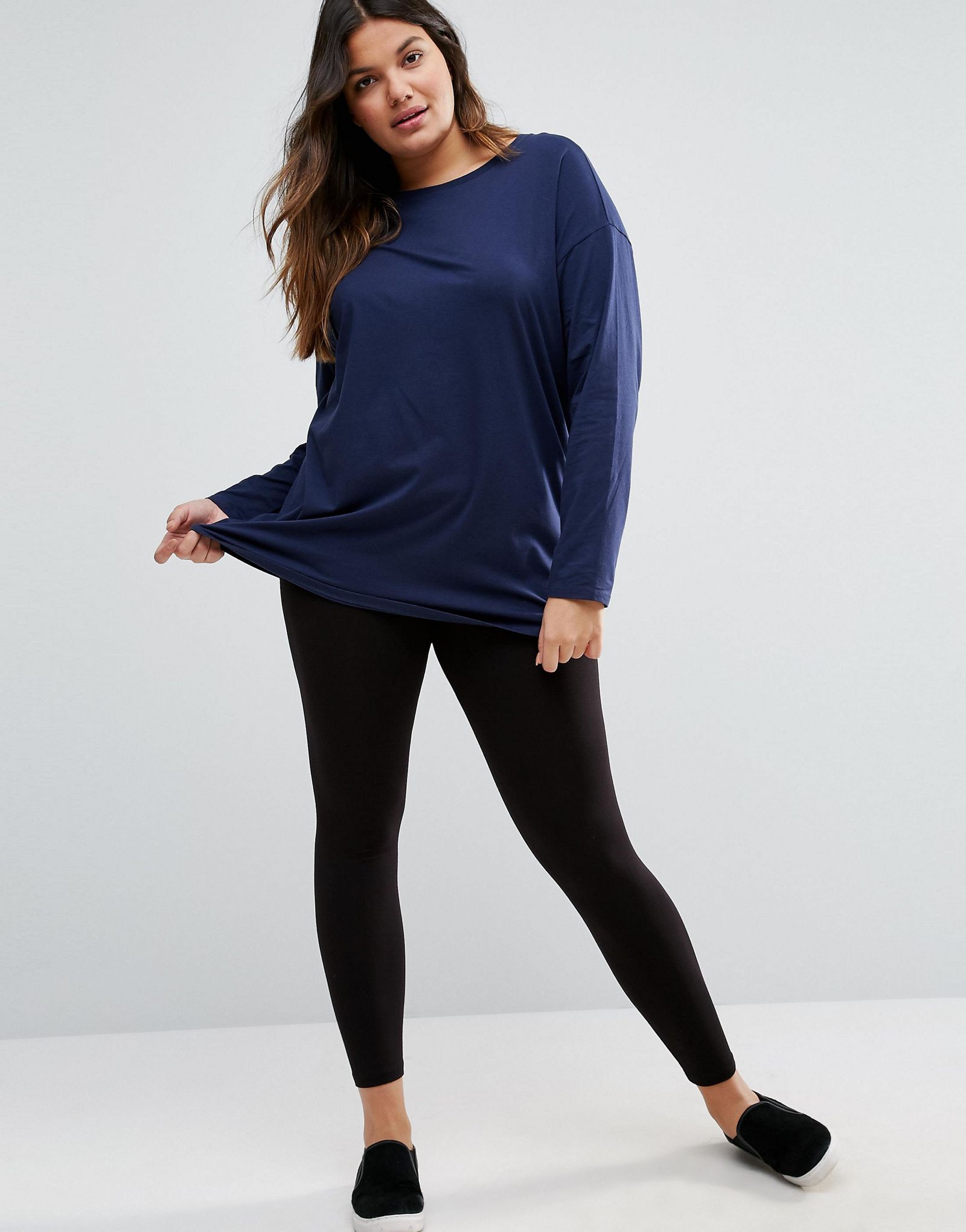 ASOS CURVE Ultimate Long Sleeved Tunic Oversized T-Shirt