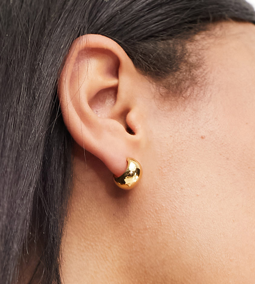 ASOS DESIGN 14k gold plated mini hoop earrings