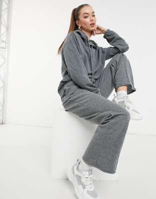 Acid wash tracksuit hoodie/ straight leg sweatpants in charcoal - Click1Get2 Promotions