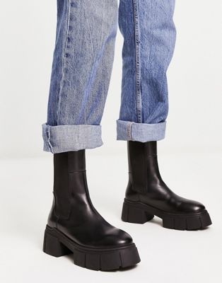 Adelphi premium leather chelsea boots in black