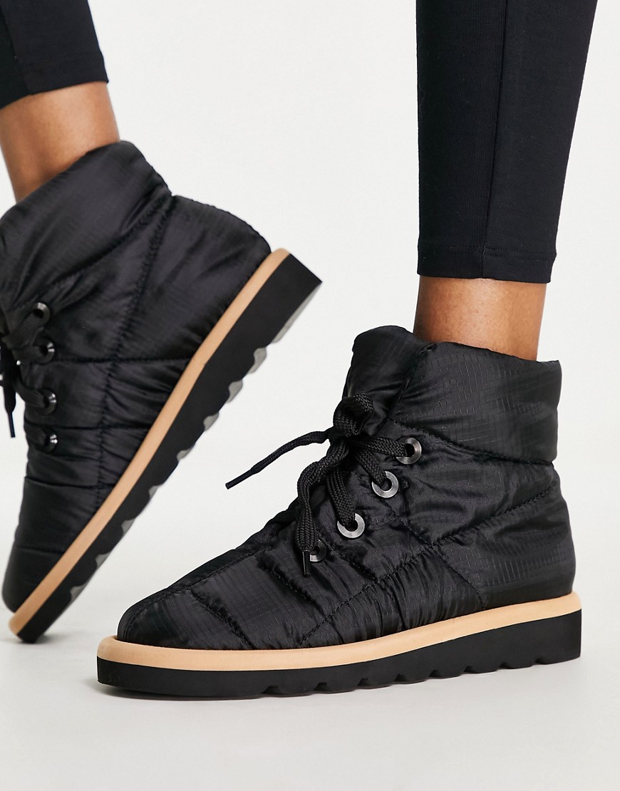 ASOS DESIGN Archie padded lace up boots in black