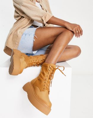Astrid lace up boots in camel