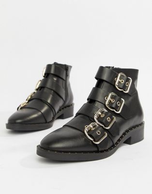 Avid Leather Studded Ankle Boots