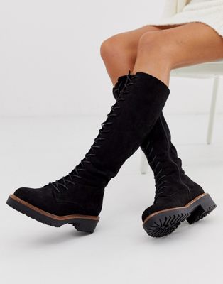Courtney chunky lace up knee high boots