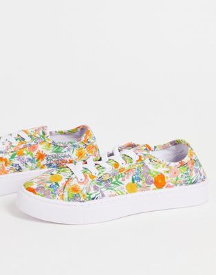 Dizzy lace up trainers in multi floral