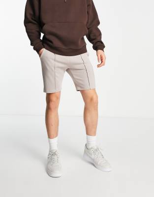 ASOS DESIGN Eng Geschnittene Jersey Shorts Mit Biesen In Beige ASOS