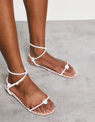 Finally minimal strappy sandals in white