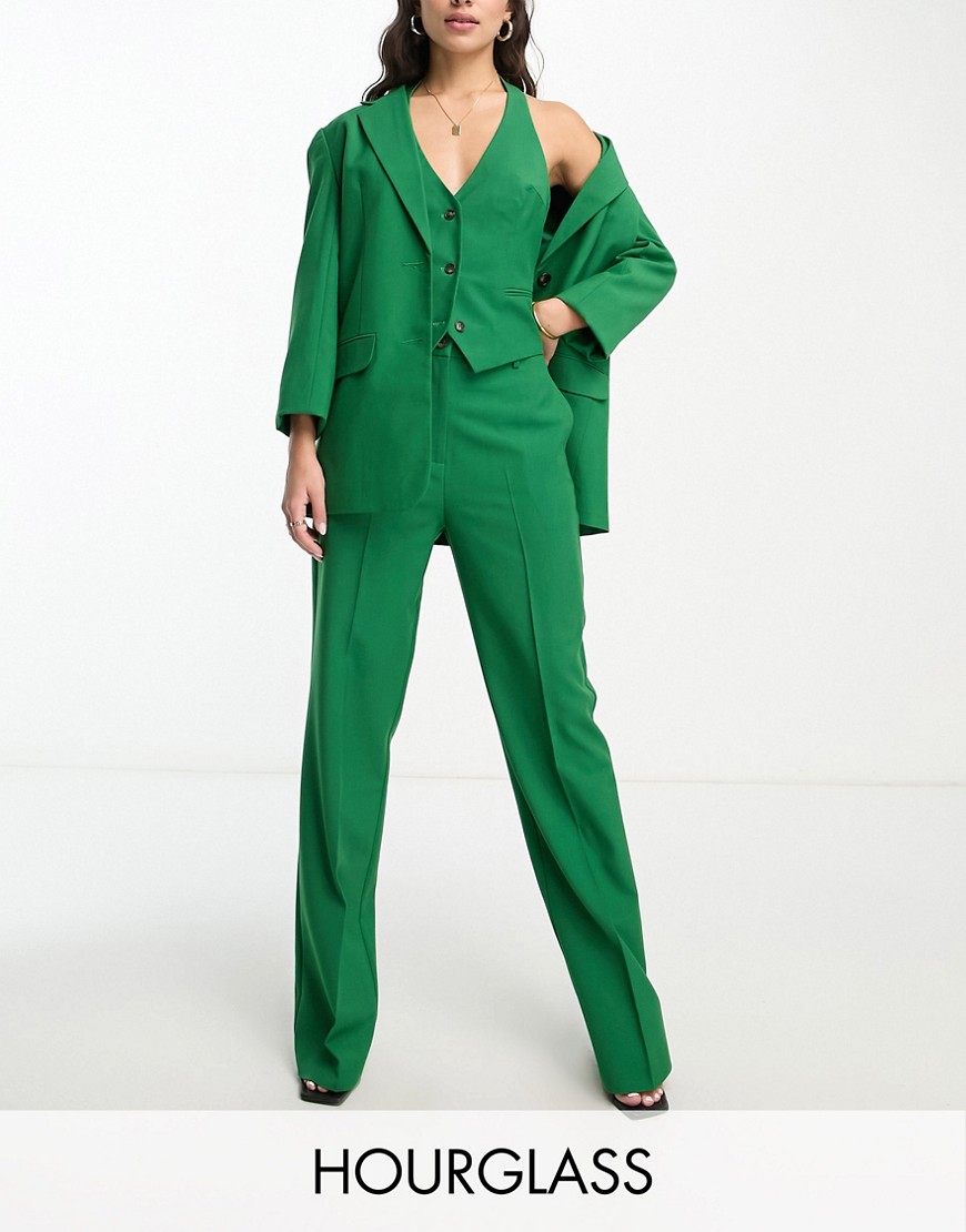ASOS DESIGN Hourglass Mix & Match slim straight suit trouser in green