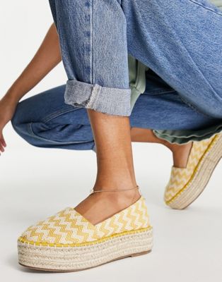 Jala flatform toe-cap espadrilles in yellow print