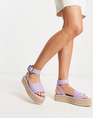 Jinny espadrille with oval buckle in lilac