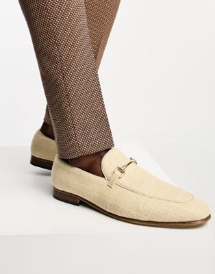 loafers in natural weave with snaffle detail