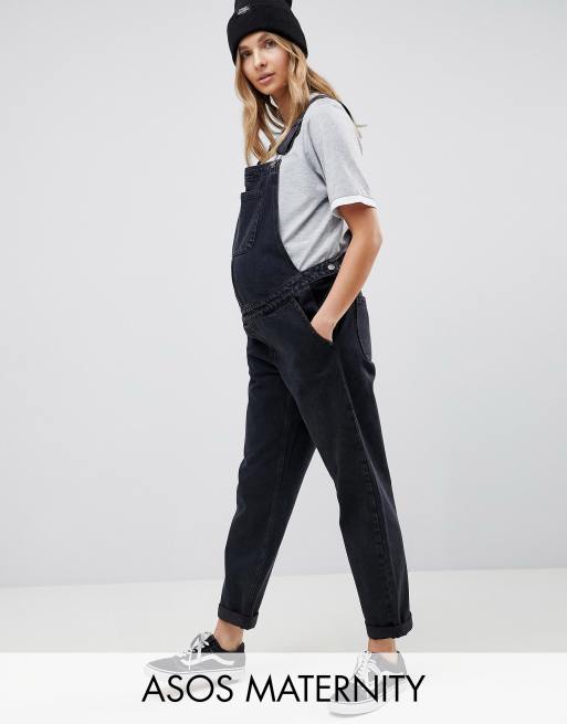 ASOS Maternity ASOS DESIGN Maternity denim dungaree in washed black