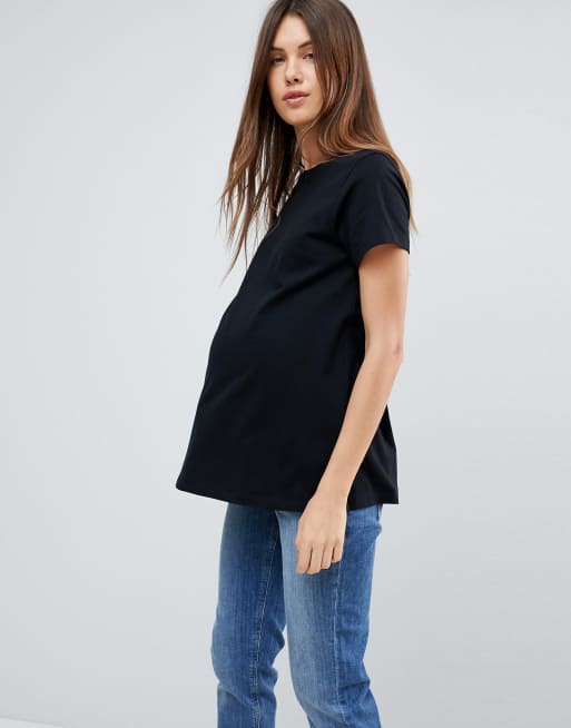 ASOS Maternity ASOS DESIGN Maternity ultimate crew neck tshirt in black