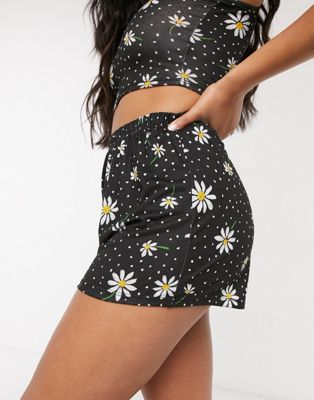 Mix & match daisy print pajama short in black - Click1Get2 Coupon