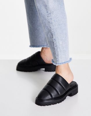 Mount padded chunky mules in black