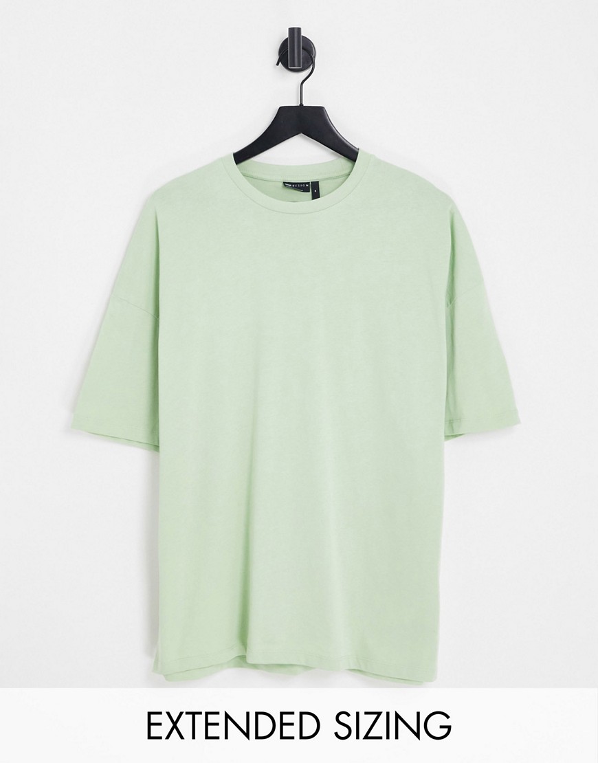 ASOS DESIGN oversized t-shirt with crew neck in light green