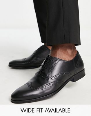 oxford brogue shoes in black leather