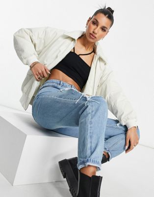 Padded bomber jacket in cream - Click1Get2 Coupon