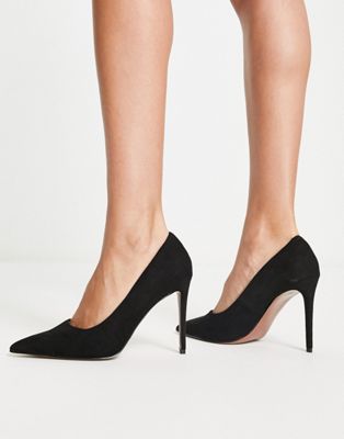 Penza pointed high heeled court shoes in black