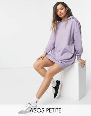 Petite oversized hoodie sweat dress in purple ash - Click1Get2 Price Drop
