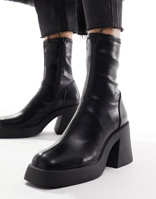 Radiate mid-heel boots in black