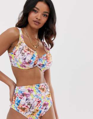 Asos Design Recycled Fuller Bust Exclusive High Waist Bikini Bottom In