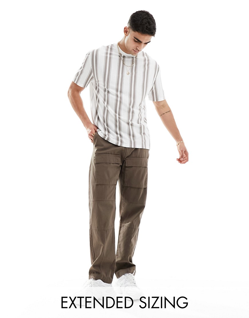 ASOS DESIGN relaxed t-shirt in vertical stripe-Multi