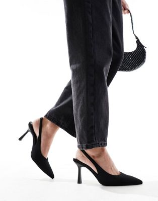 Salty slingback stiletto mid shoes in black