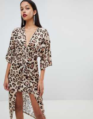 leopard kimono dress