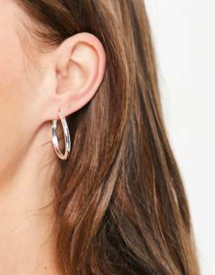 Silver plated 25mm hinge hoop earring - Click1Get2 Cyber Monday