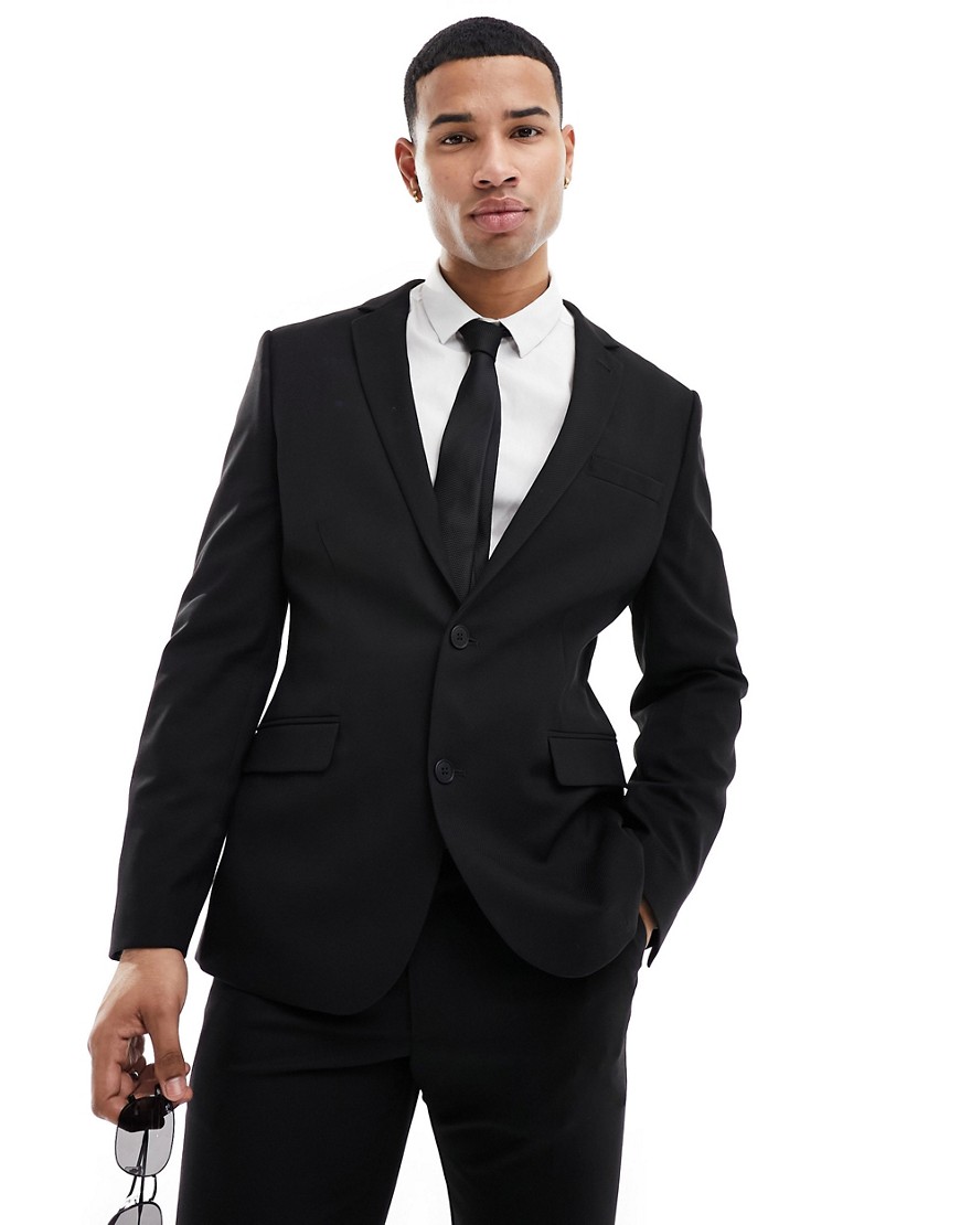 ASOS DESIGN skinny suit jacket in black twill