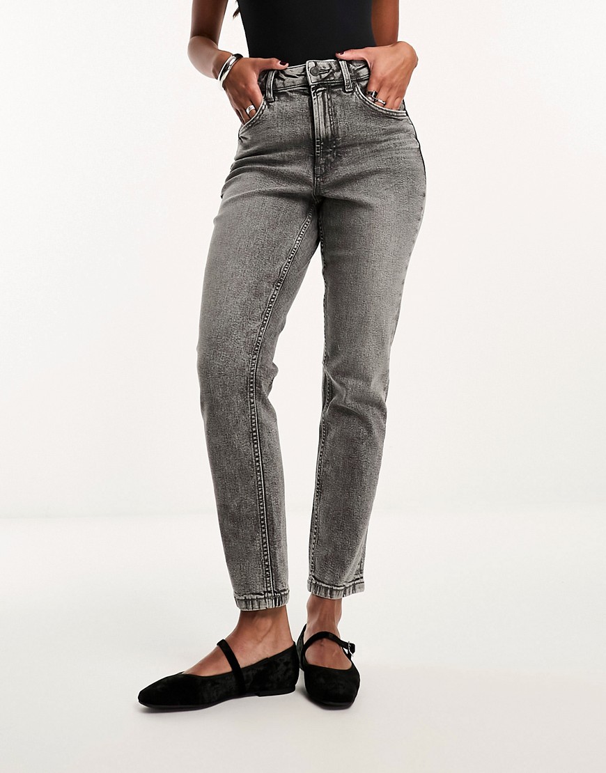 ASOS DESIGN slim mom jeans in grey