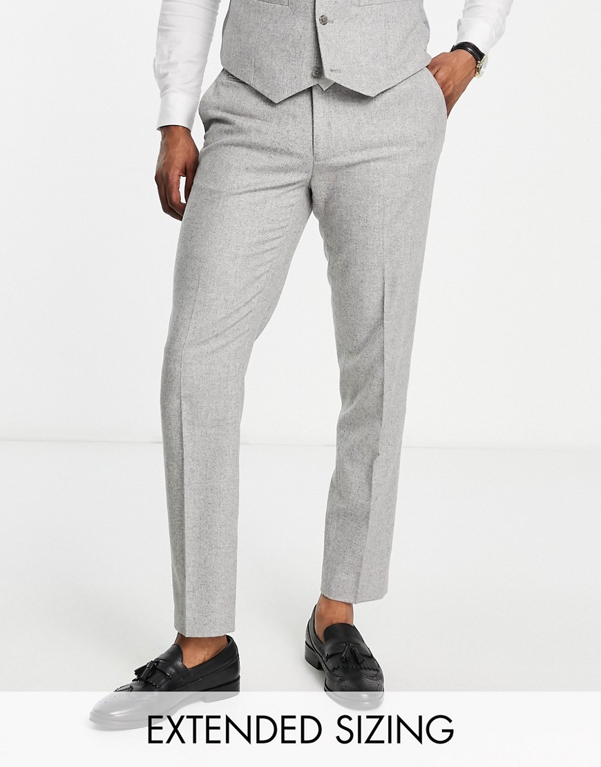 ASOS DESIGN slim wool mix suit trousers in grey flannel