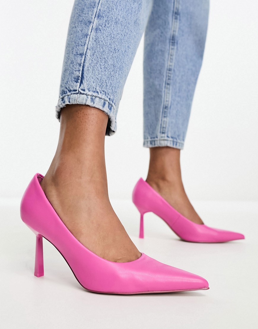 ASOS DESIGN Sterling mid heeled court shoes in pink
