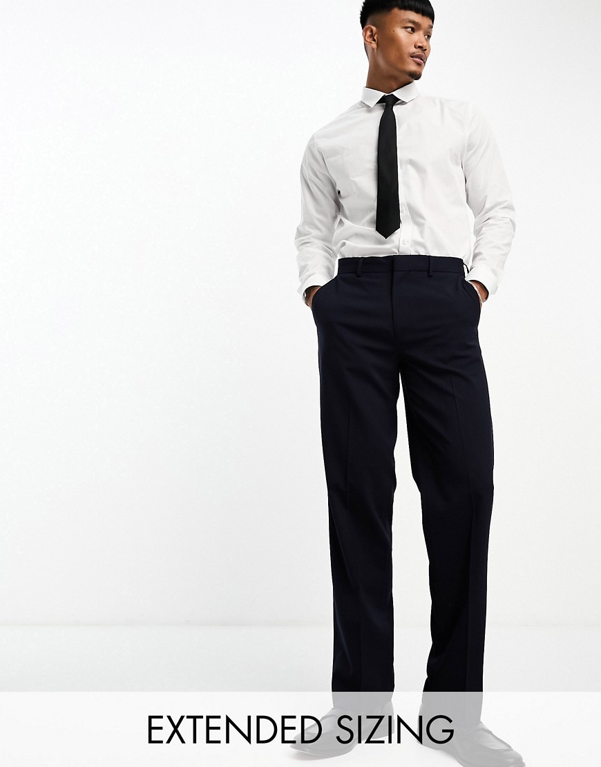 ASOS DESIGN straight suit trousers in navy