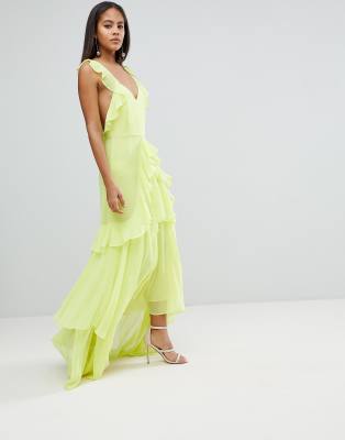 asos design ruffle maxi dress