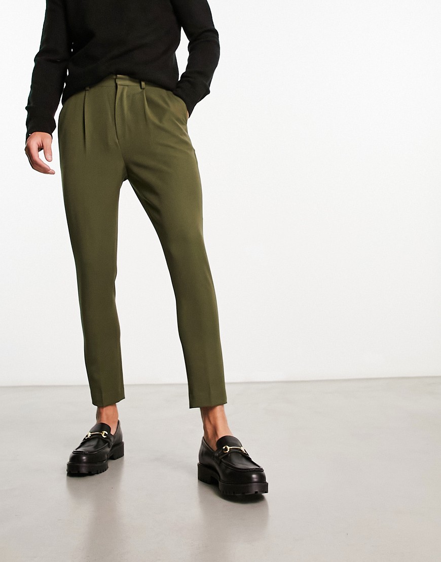 ASOS DESIGN tapered smart trouser in forest green