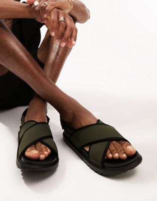 tech sandals in khaki