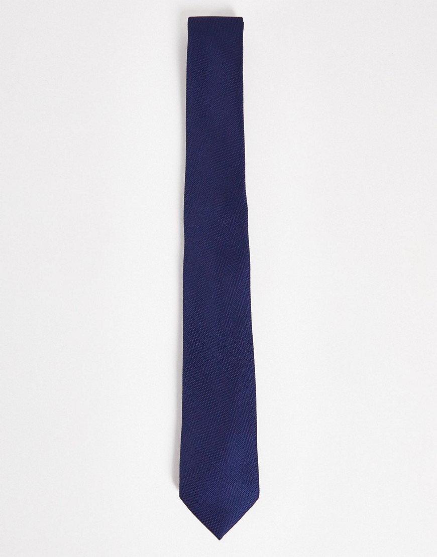 ASOS DESIGN textured tie in navy