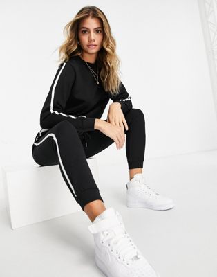 adidas black and white womens tracksuit