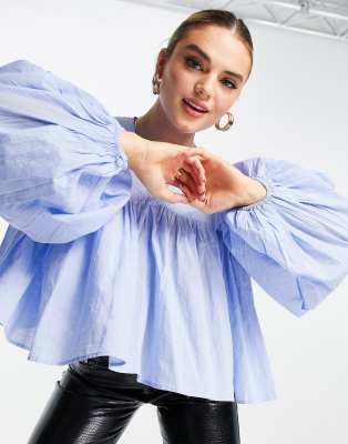 EDITION cotton trapeze top in powder blue - Click1Get2 Price Drop&set=par&sort_by=almost Gone