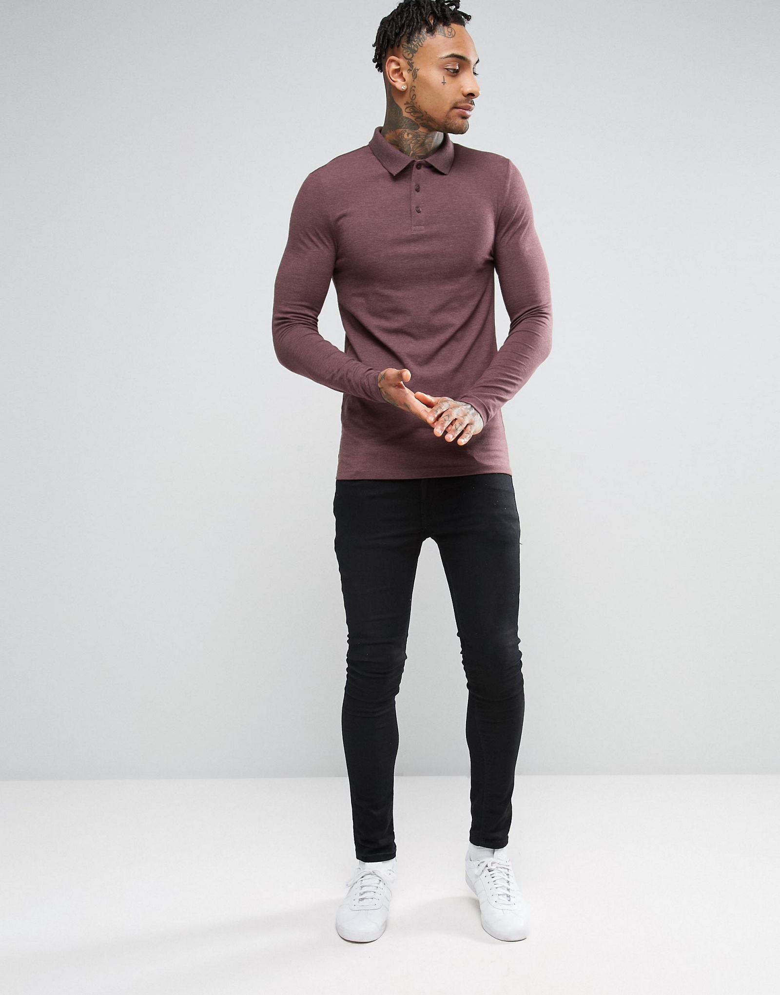 ASOS Extreme Muscle Long Sleeve Polo
