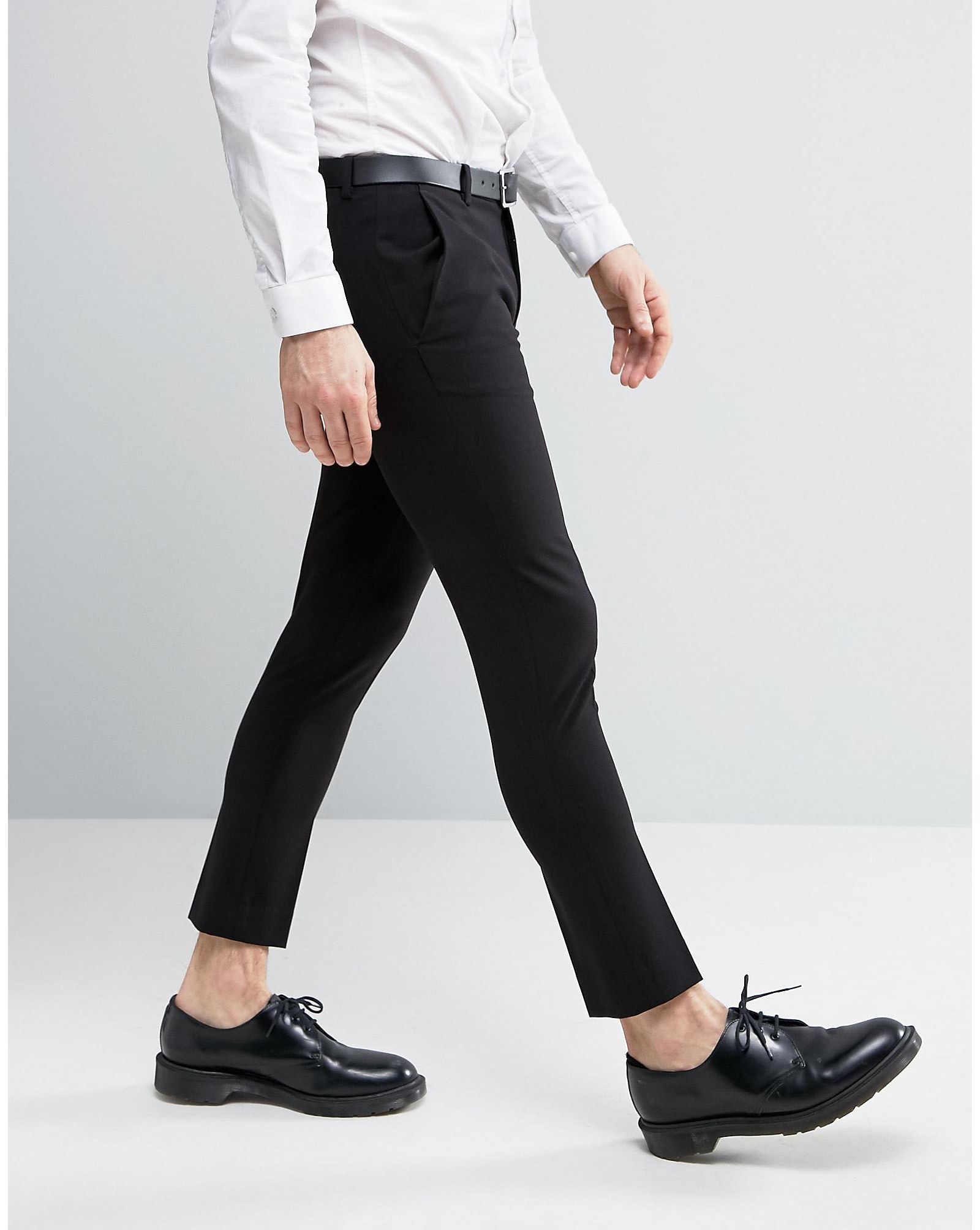 ASOS Extreme Super Skinny Cropped Smart Pants in Black