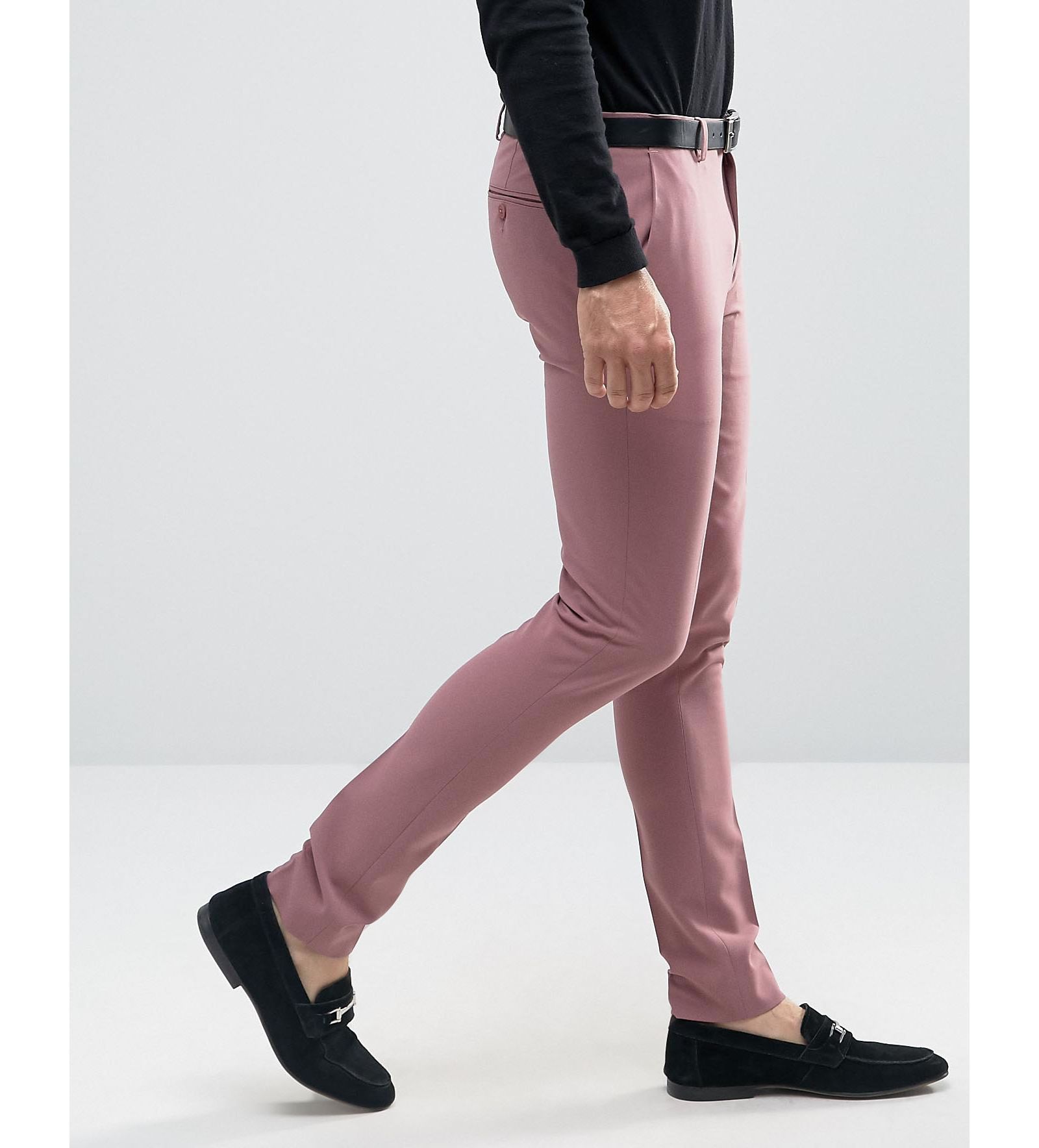 ASOS Extreme Super Skinny Smart Pants In Pink