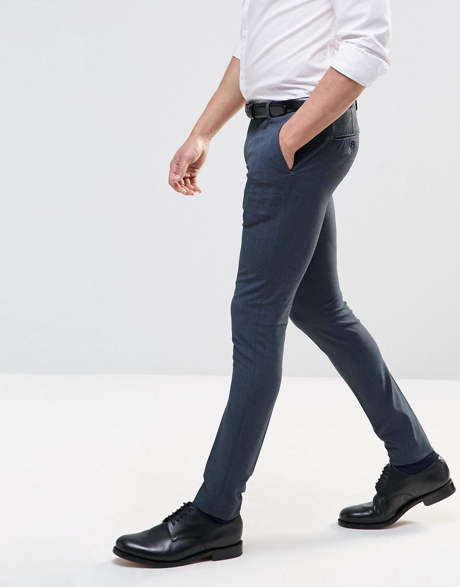 ASOS Extreme Super Skinny Smart Trousers in Blue
