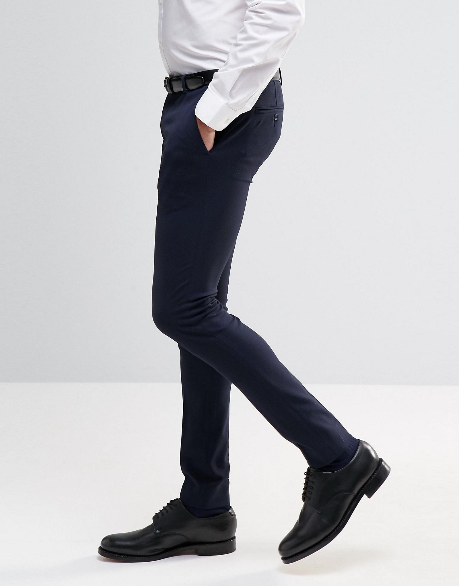 ASOS Extreme Super Skinny Smart Trousers in Navy
